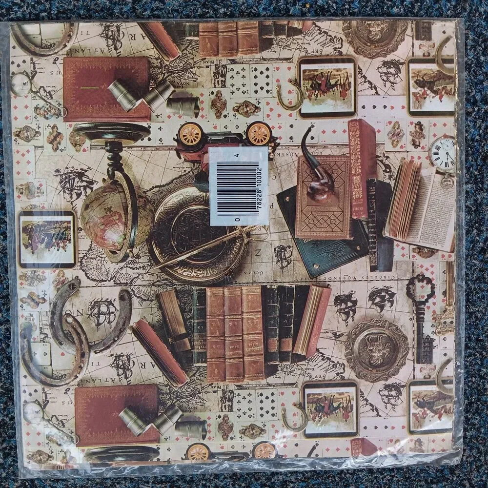 Vintage Hy-Sil Gift Wrap Wrapping Paper Father's Day Masculine 2 Sheets 20x30